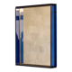 Miroir mural en verre coloré bleu et miroir, Italie, années 1960