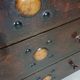 Particularly cool English chest of drawers. Dated (Charles 2 era). Made of solid oak with beautiful patina.