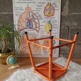 Pair of low metal stools industrial workshop - vintage