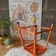 Pair of low metal stools industrial workshop - vintage