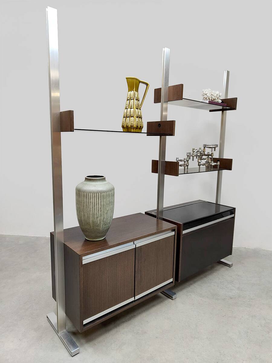 Vintage modular bookcase cabinet Michel Ducaroy Ligne Roset 1970