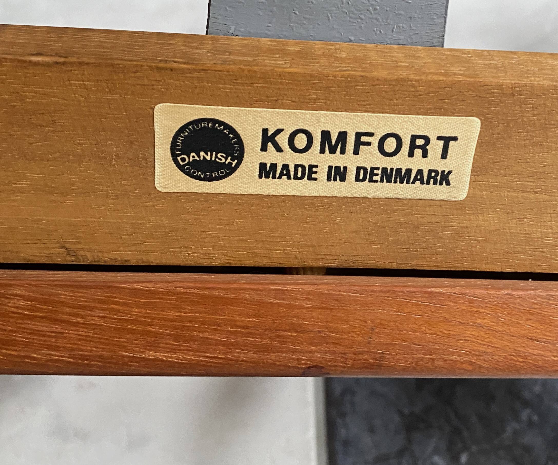 Arne Wahl Iversen Danish Teak chair for Komfort Denmark with Ottoman 1960s