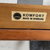 Arne Wahl Iversen Danish Teak chair for Komfort Denmark with Ottoman 1960s