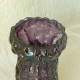 Glass hyacinth vase waffle effect 20 eme