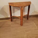 Rattan half-moon console