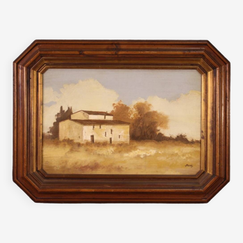 Italian signed landscape painting from 1960s