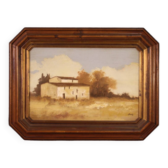 Italian signed landscape painting from 1960s