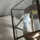 Lanterne suspendue 6 faces verre biseauté et laiton