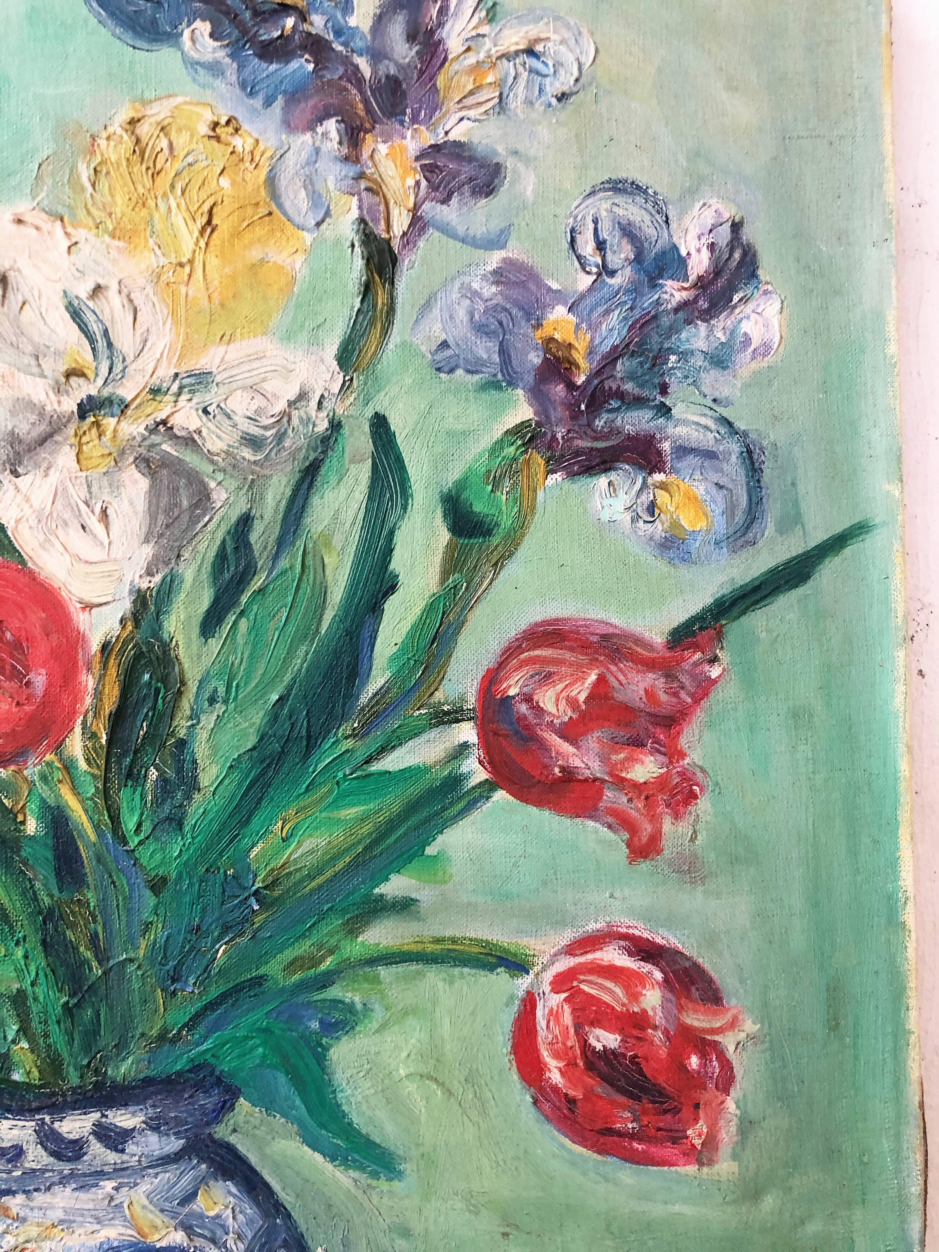 Oil painting on canvas flowers