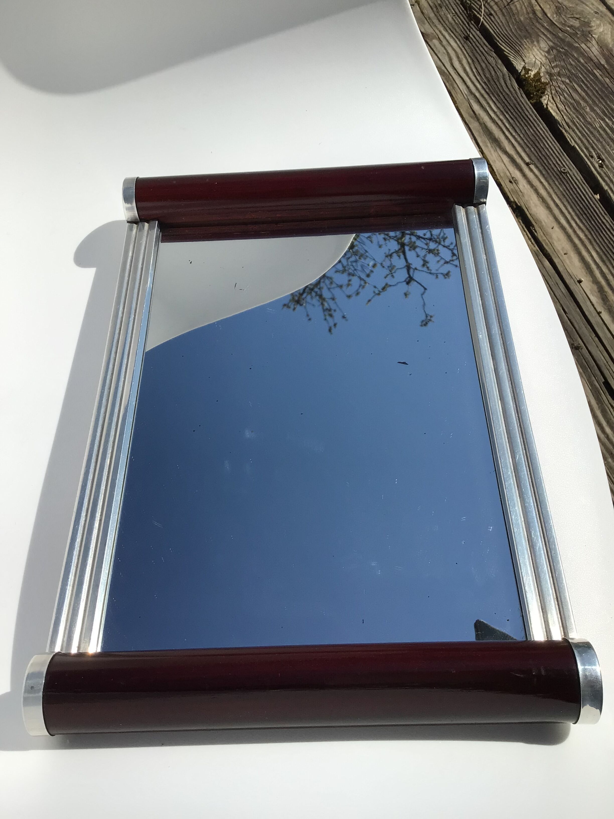 Art deco mirror tray rollers