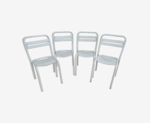 Set of 4 Metal Bistro Chairs Tolix T2 | Selency