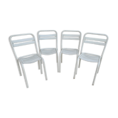 Set of 4 Metal Bistro Chairs Tolix T2
