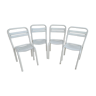 Set of 4 Metal Bistro Chairs Tolix T2