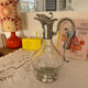 Glass and pewter carafe