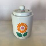 Purple pink yellow flower pot