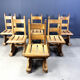 Solid oak brutalist dining chairs, 1960s