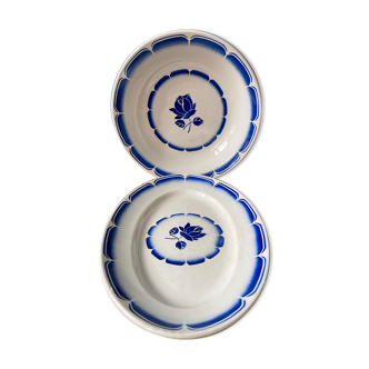 Lot de 2 plats vintage en porcelaine de Badonviller