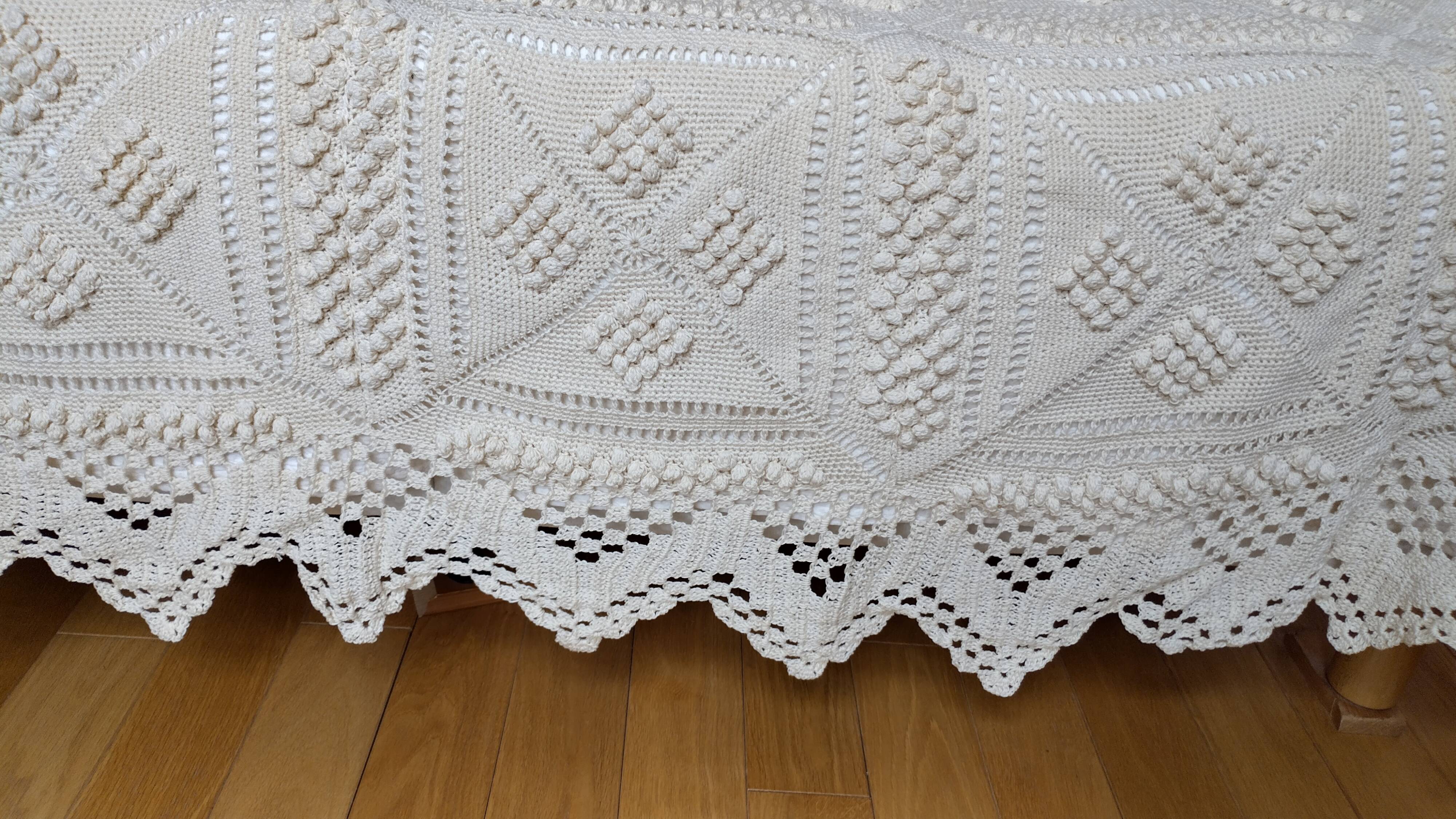 Couvre lit 2 personnes crochet fait main