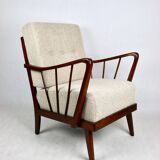 Art Deco Beige Boucle Armchair, 1960s