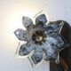 Set of 2 Murano Wall Light Black Flowers, 1970s