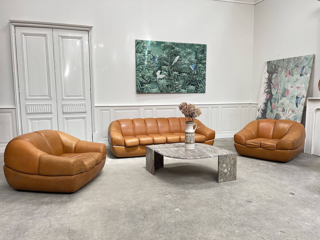 Burov leather living room set