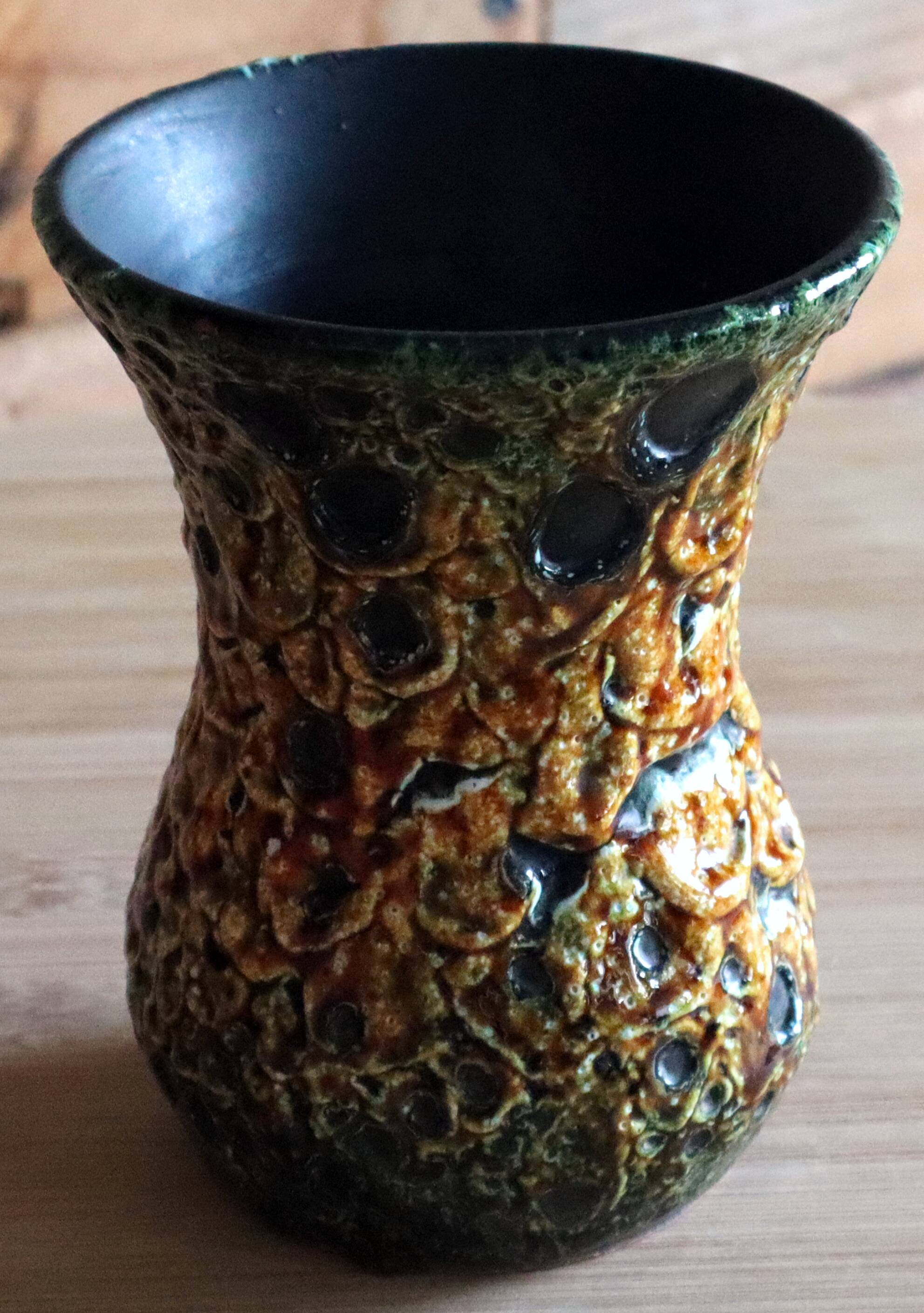 Small ceramic vase "Fat Lava" / "Sea Foam" style Vallauris