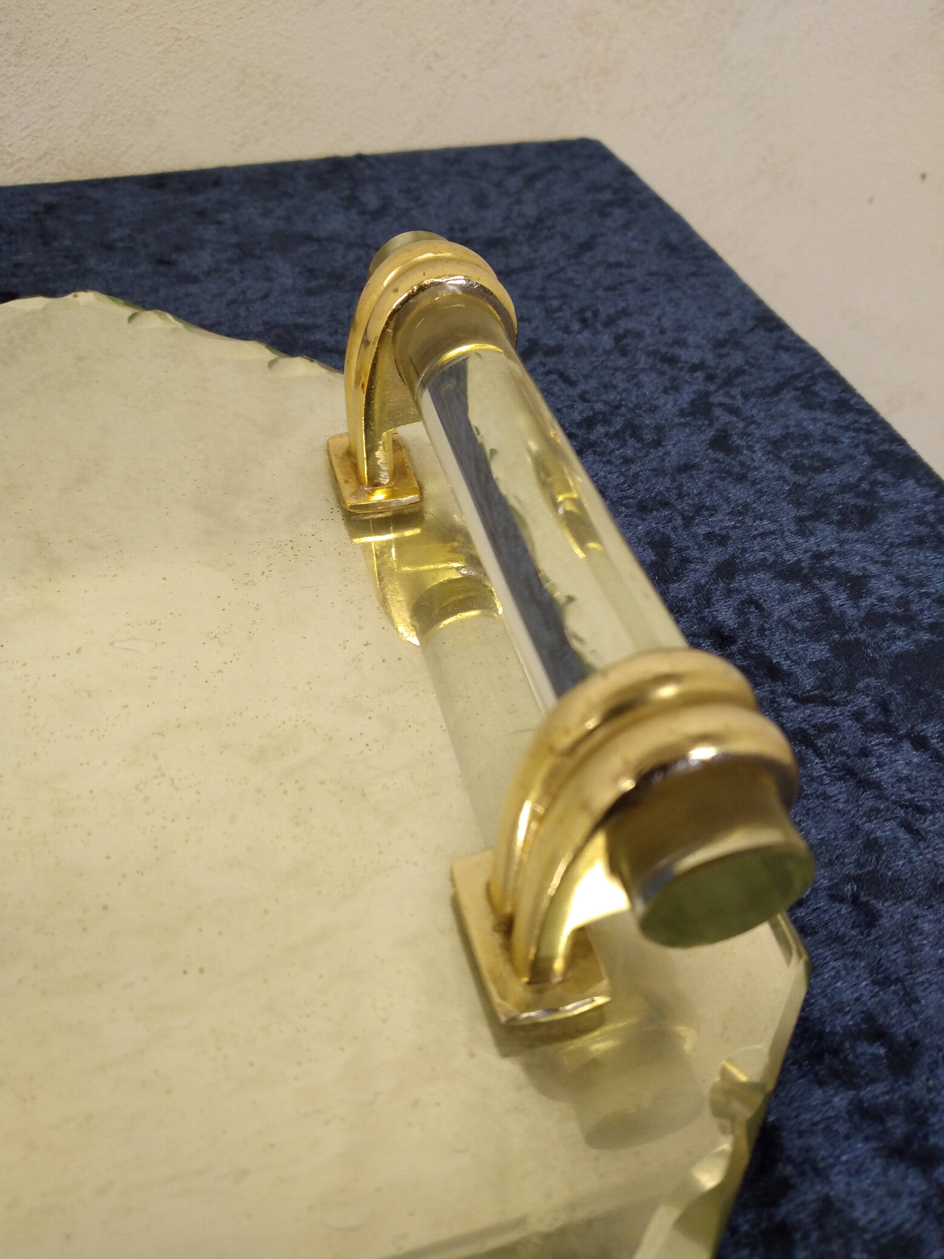Plateau Art Déco biseauté vintage St Gobain