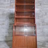 Danish teak library, display cabinet, shelves 1970