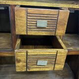 Buffet en bois d'acacia massif 4 portes, 2 tiroirs