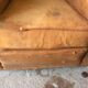 Old leather club armchair