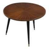 WOOD VENEER AND BRONZE COFFEE TABLE, 1950s