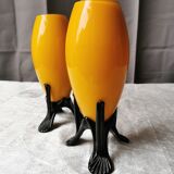 Pair of yellow vases "mickaël powolny and loetz"