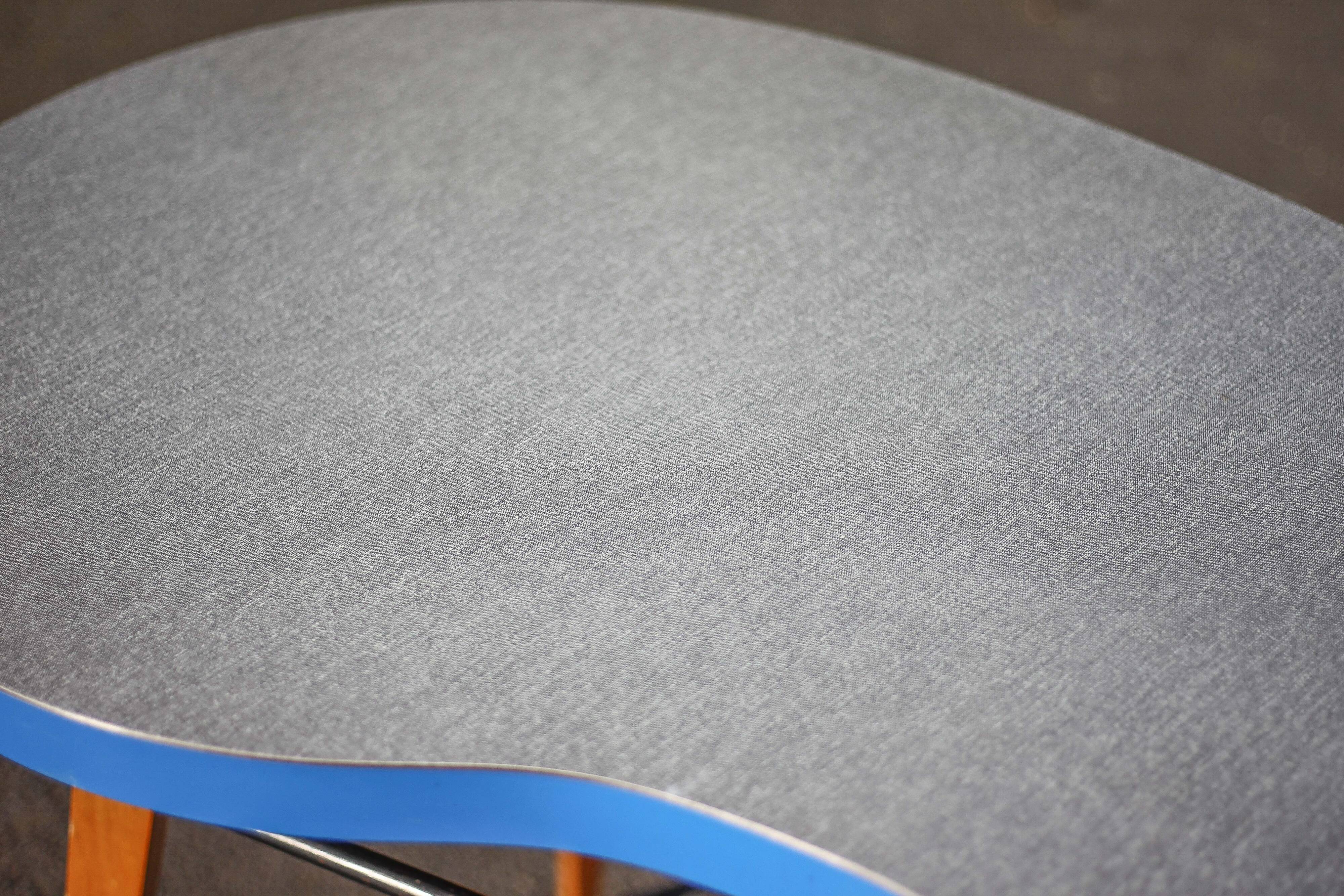 Formica bean table and compass feet, office table, side table, vintage table, 60's