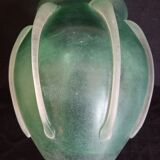 Vase in mint green glass paste, very decorative