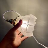 Vintage art deco tulip walking lamp in frosted glass