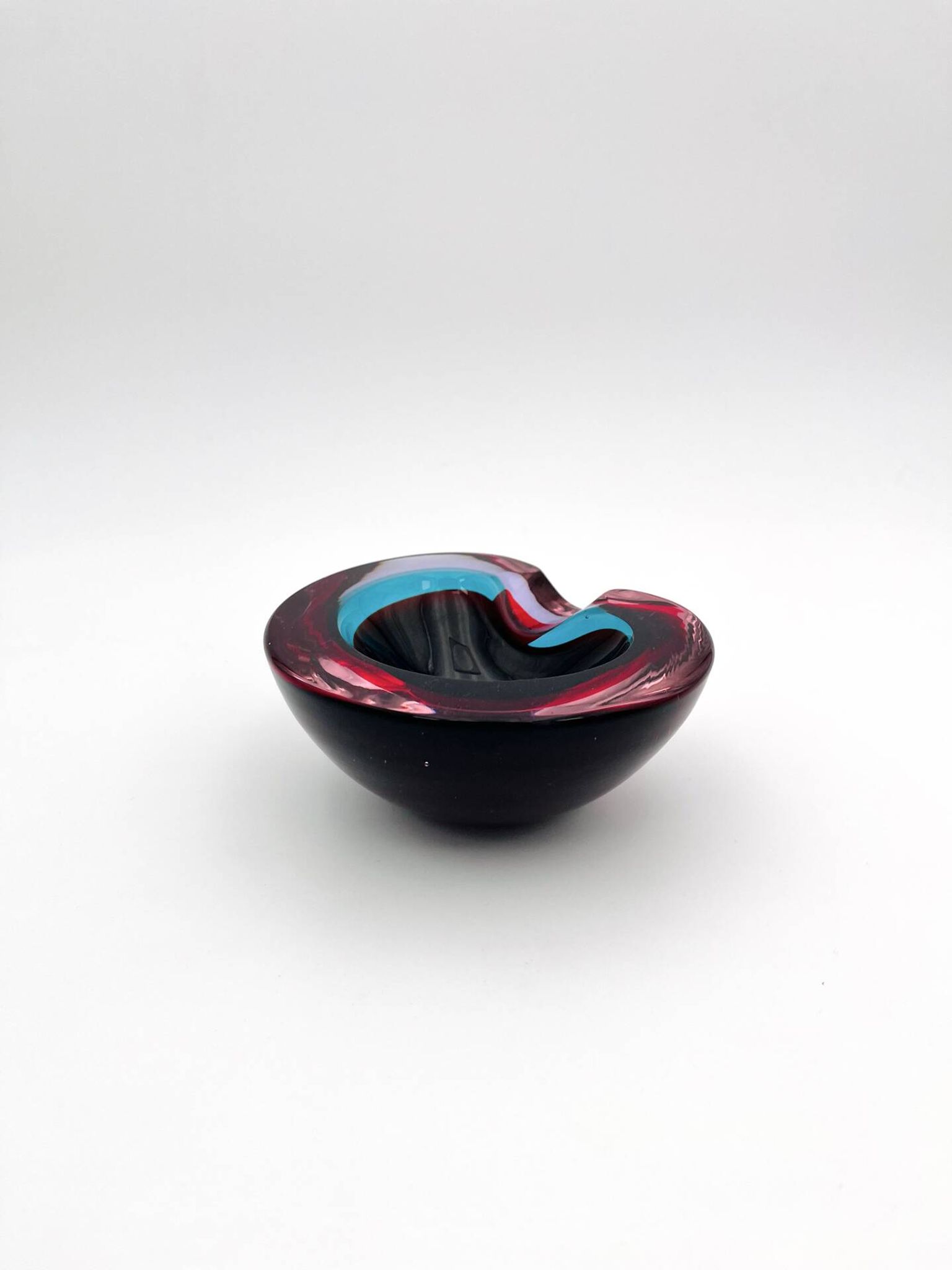 Sommerso Flavio Poli Murano 1960 Ashtray Bowl
