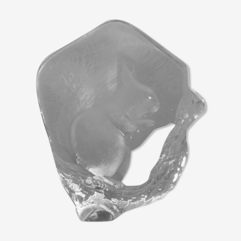 Presse papier cristal écureuil Mats Jonasson