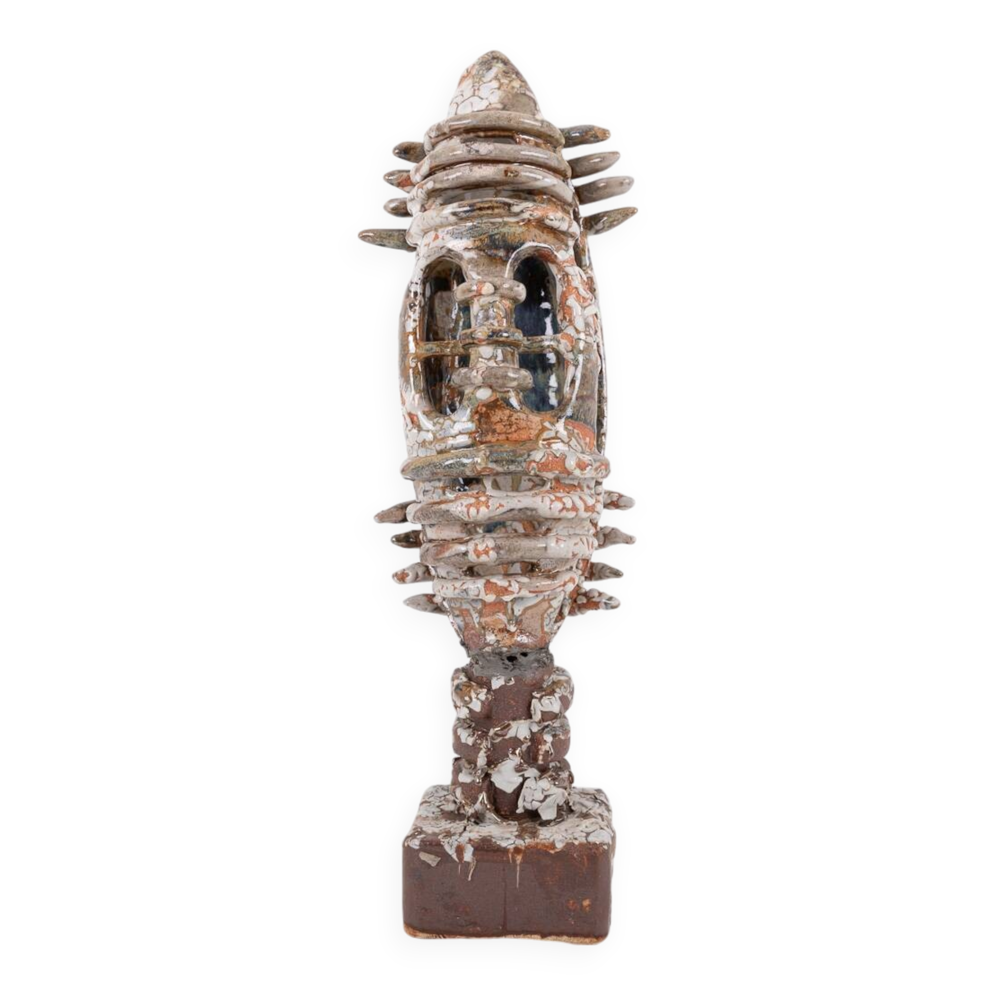 Sicilian glazed ceramic sculpture, unique piece