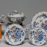 Gien. earthenware service part, rooster and peony model. 38 pieces