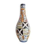 Italian ceramic vase decoration coat of arms and fruits
