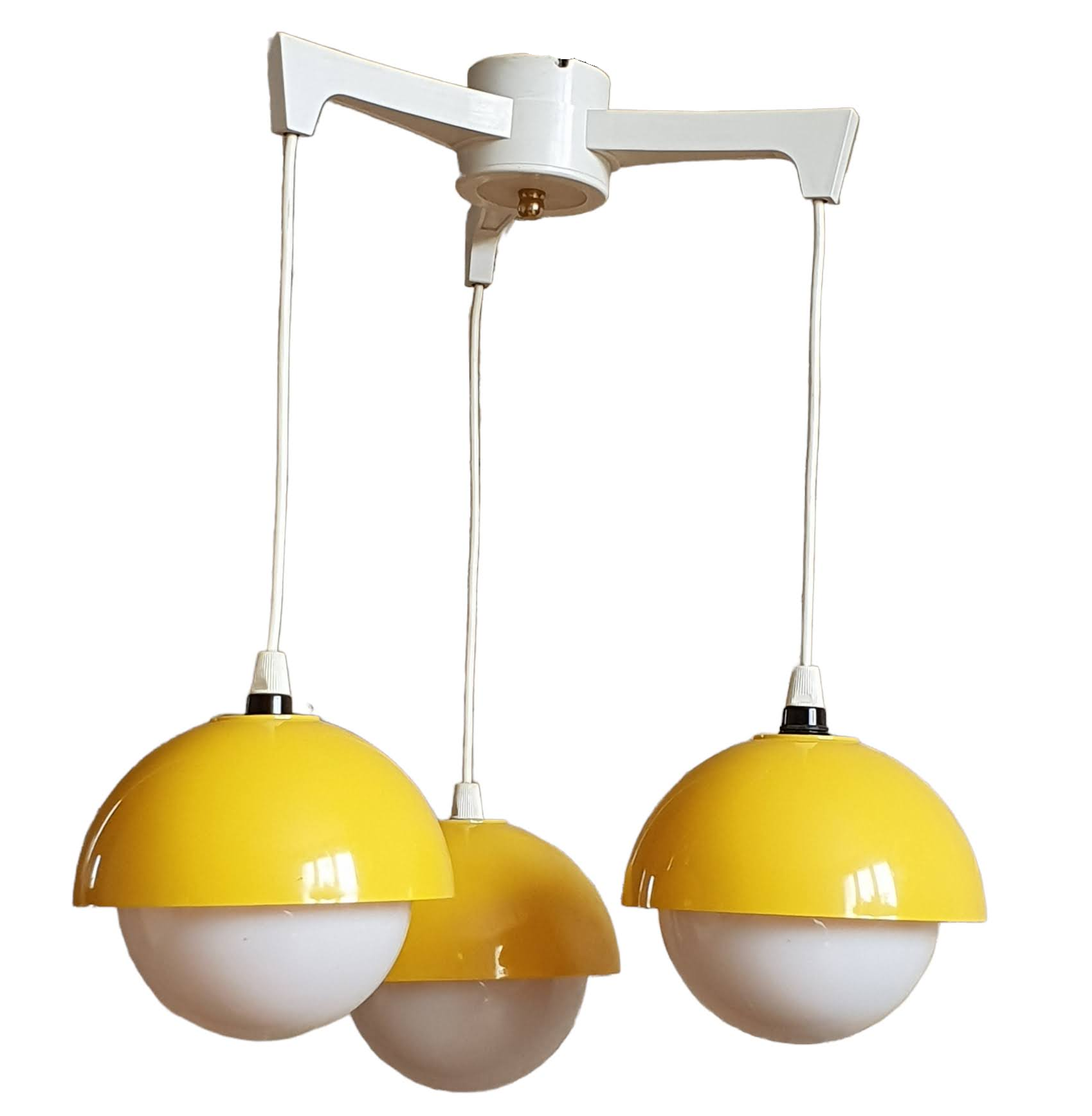 Vintage yellow pendant lamp 1970