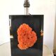 Resin lamp inclusion coral red design 70s