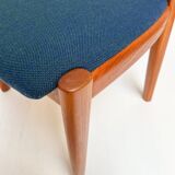 Set of 4 Niels Koefoed chairs blue, 1960s