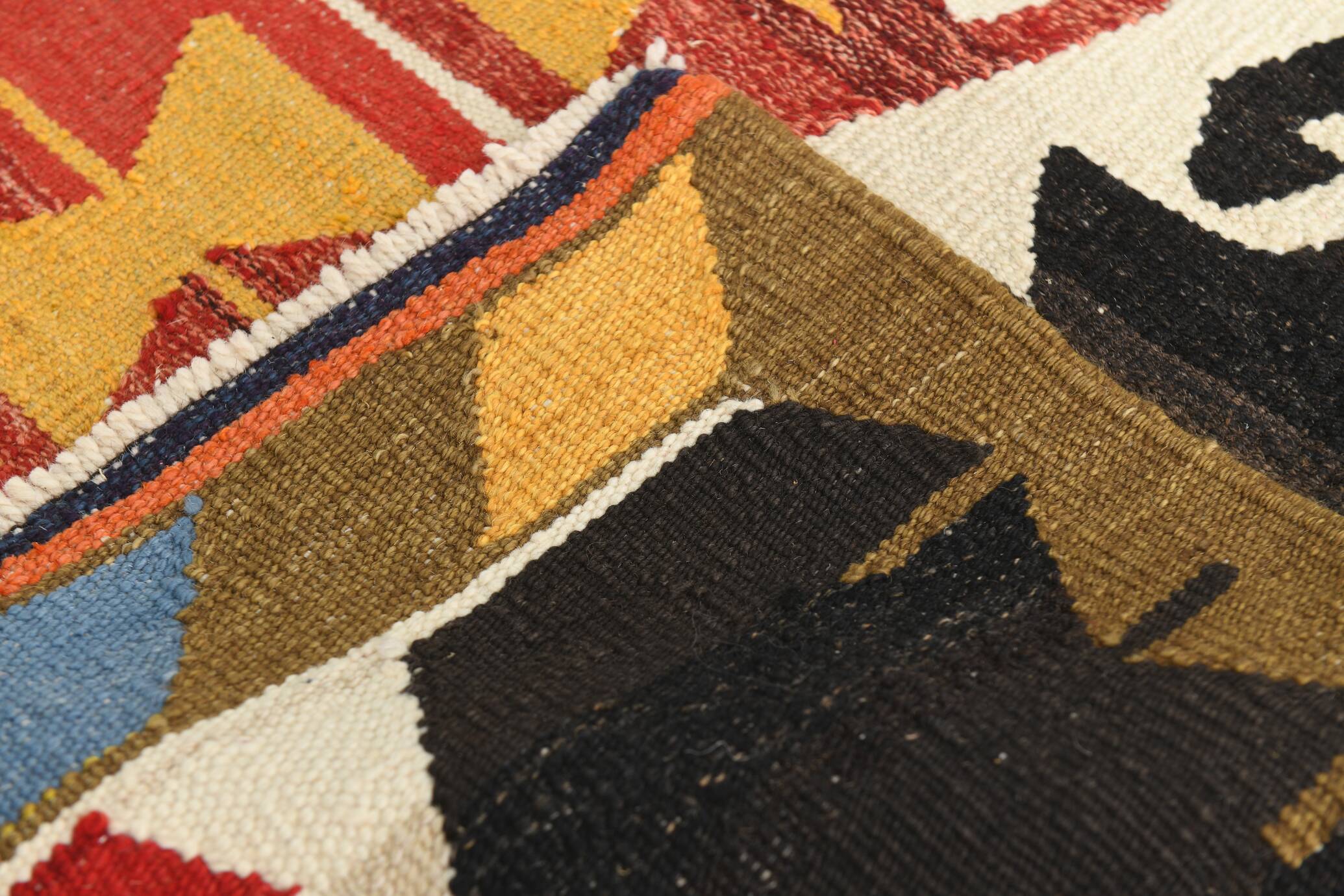 9x12 Geometric Style Turkish Vintage Kilim Rug, 264x383Cm