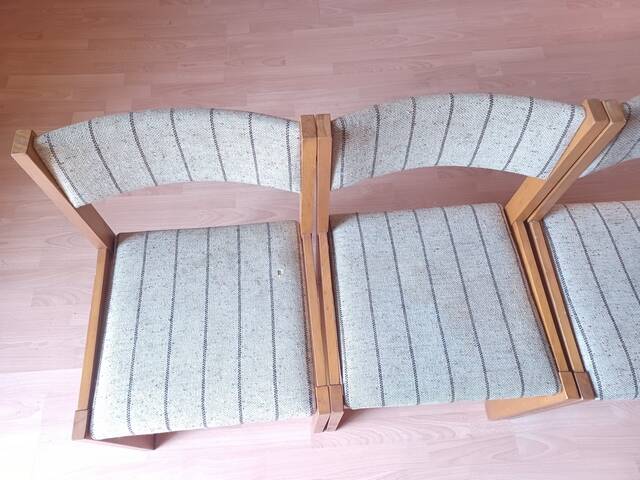 6 Danish Farstrup Scandinavian vintage chairs 1960 solid beech