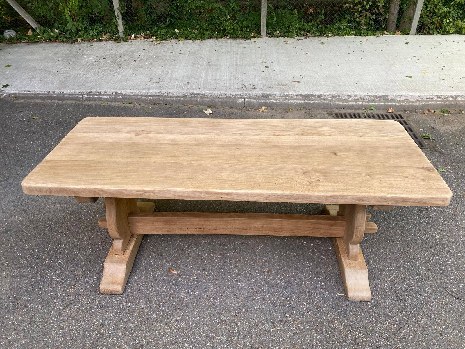 Renovated 19th century solid oak monastery dining table 200cm