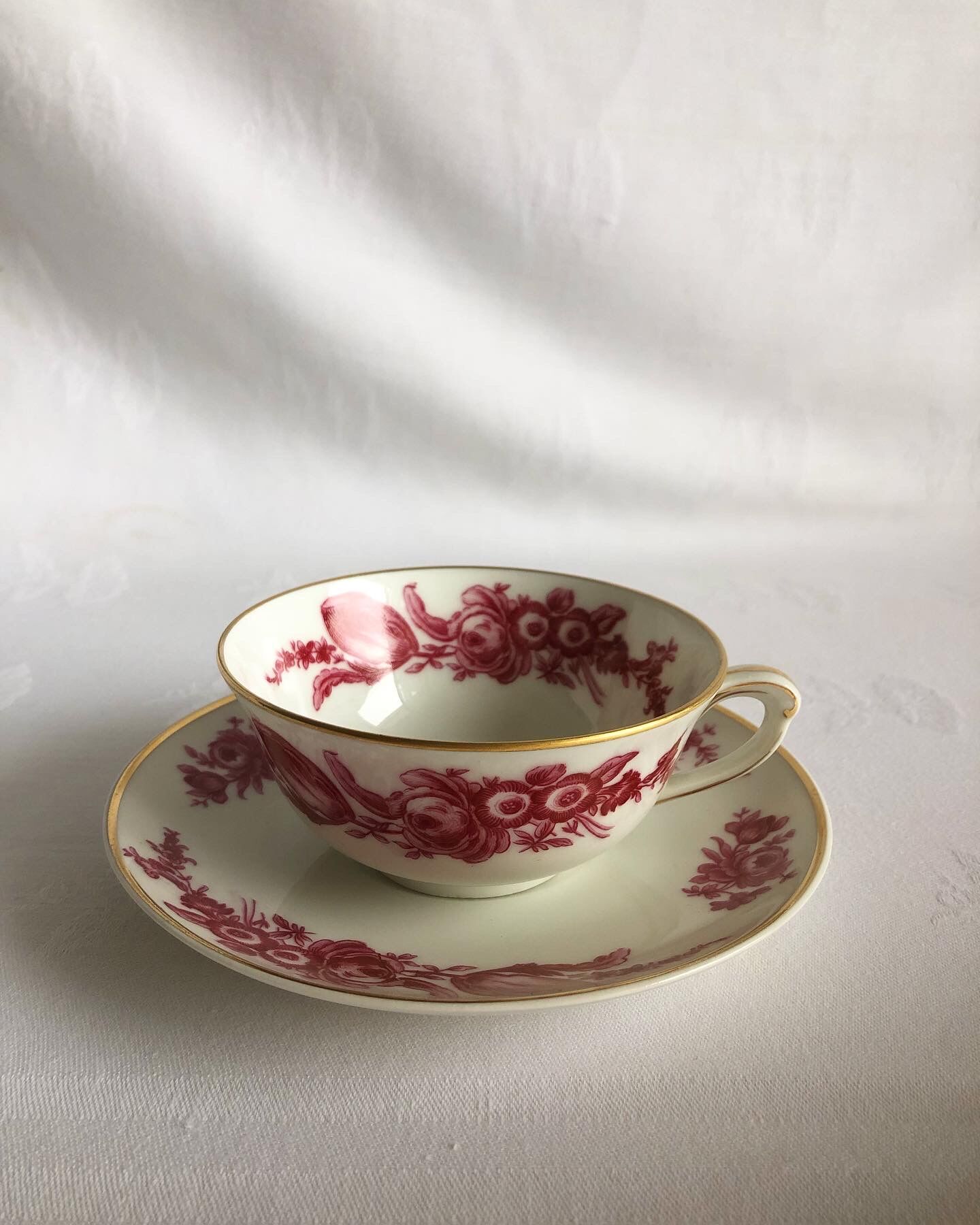 Limoges fine porcelain cup and under cup