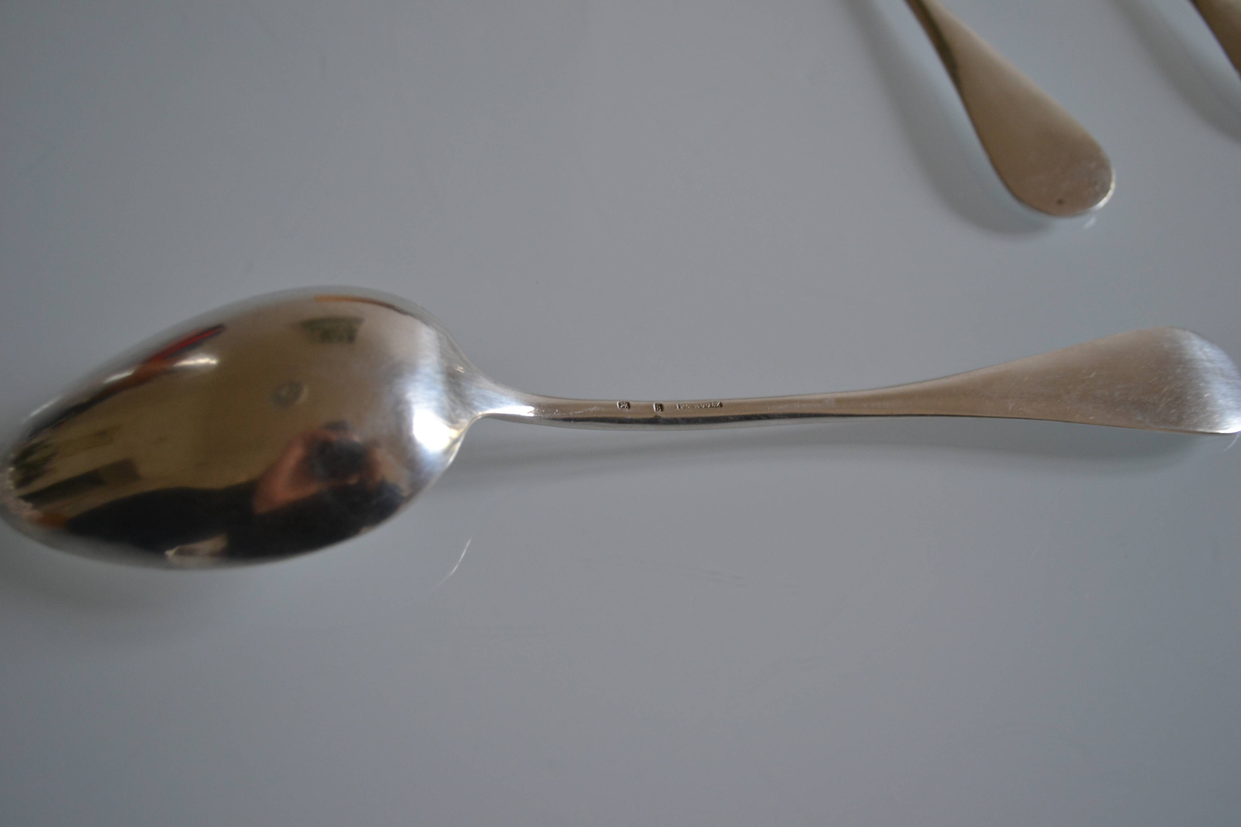 6 silver plated soup spoons P de Ruolz silver plated soup spoons 21.8 cm