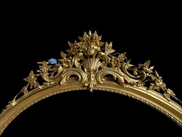 Oval Mirror Louis XV gilded wood