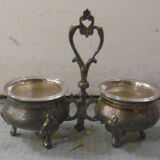 Silver metal table salters - boulenger paris hallmark